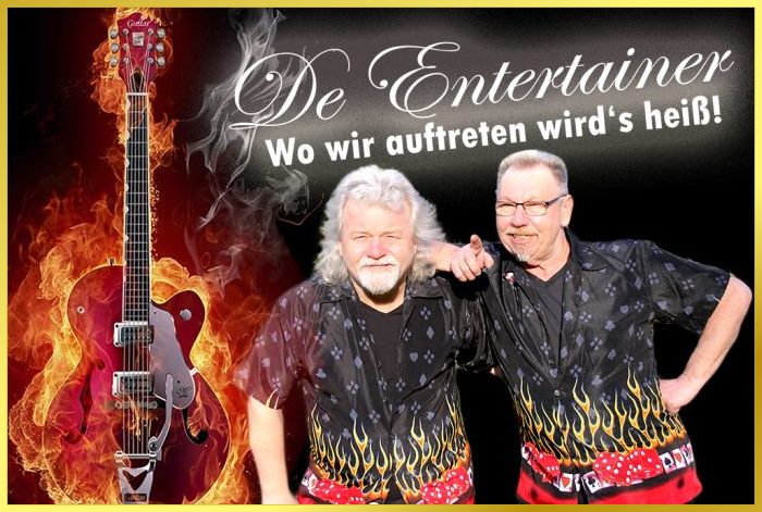 De Entertainer Plakat mit brennender Gitarre